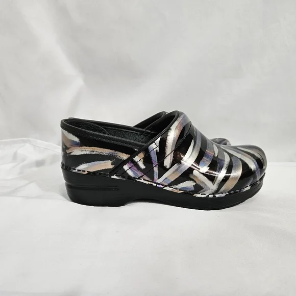NIB Dansko professional brush patent metallic clog shoe women's size 37 - Picture 5 of 12